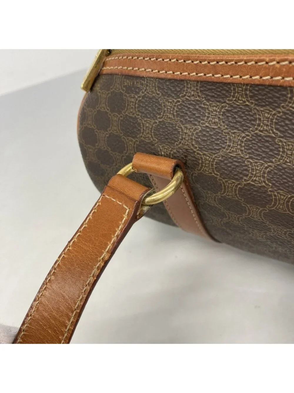 Celine Handbag Macadam Brown Gold